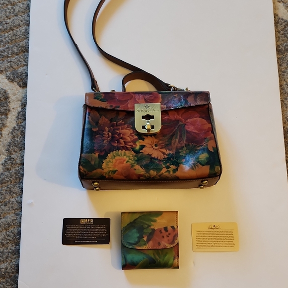 Patricia Nash Carisbrooke Multicolor Floral Crossbody Bag And Wallet. - Picture 1 of 16